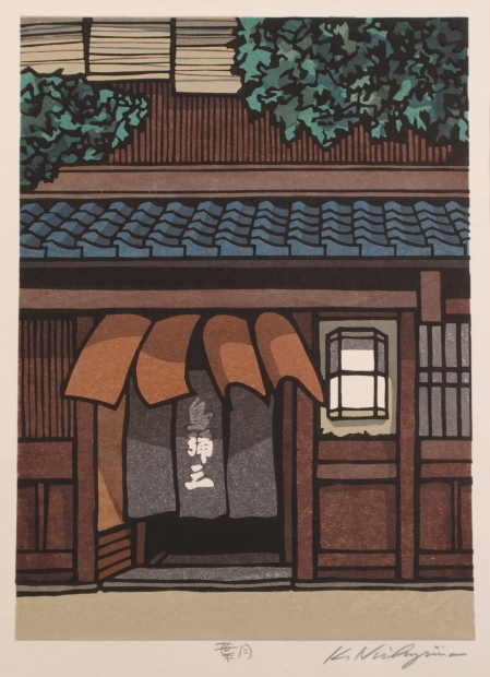 木版画で西嶋勝之が制作した和の絵の木版画「葉月」を通販で販売