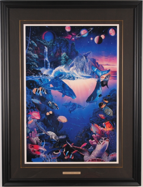 版画のミクストメディアでクリスチャン・リース・ラッセンが制作した海の絵「コスモス」をご購入