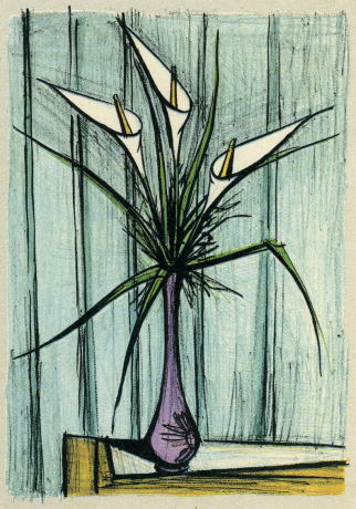 版画のリトグラフでベルナール・ビュッフェが制作した花の絵を購入