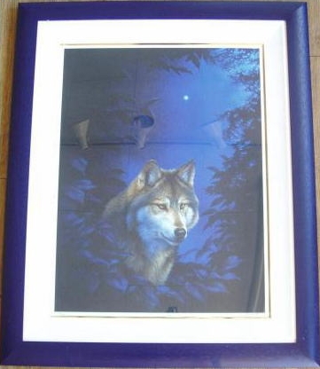 絵/ジョウ・ナイトウがジークレーの版画で制作した狼の絵を購入