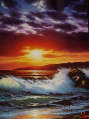 海の絵画をイルフォクロームの版画で制作したアンソニー・キャセイの海