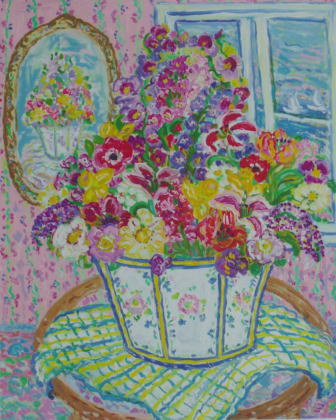 花の絵を版画で制作したレスリー・セイヤー花の絵を購入