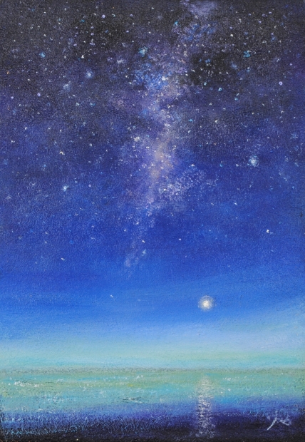 絵画のミクストメディアで藤田高明が描いた星空の絵 天の川 を通販で販売