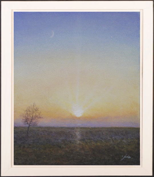超激得豊富な今井アレクサンドルさんの絵画　富士山初日の出　サインあり　109cm×79cm パステル画、クレヨン画