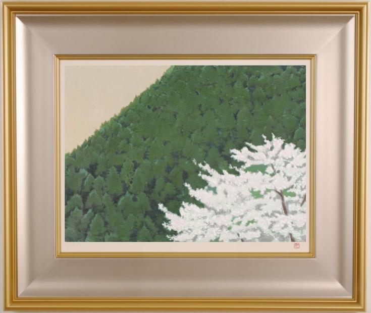 東山魁夷が木版画で制作した和の桜の絵「春静」を通販で販売