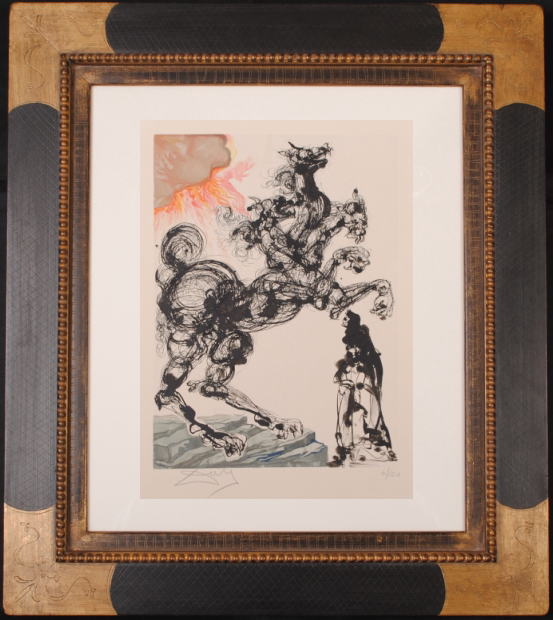 リトグラフの版画でサルバドール・ダリが制作した絵「地獄の犬