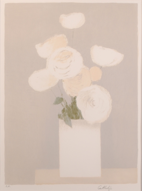 花の絵をリトグラフの版画で制作したベルナール・カトランの花の絵 