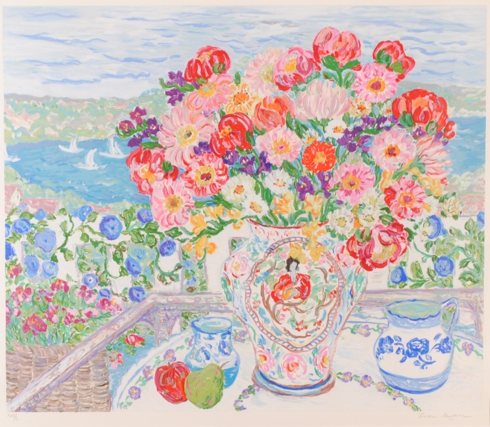 花の絵をシルクスクリーンの版画で制作したレスリー・セイヤーの花の絵