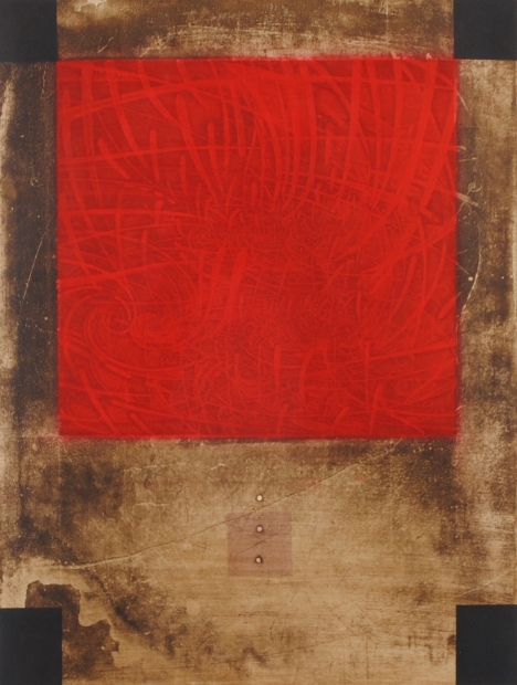 現代アートの絵を銅版画で制作した林孝彦の現代アート「根を孕む風