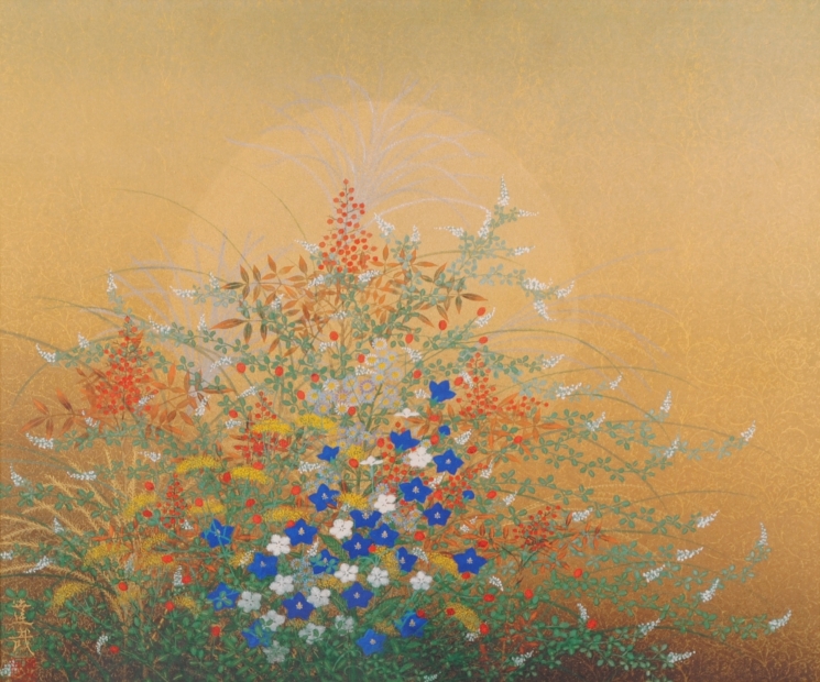 石踊達哉がジークレーの版画で制作した和の花の絵「秋草」を通販で販売
