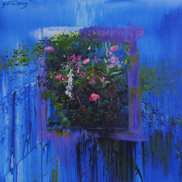 ホアキン・トレンツ・リャドの花の絵のシルクスクリーンの版画
