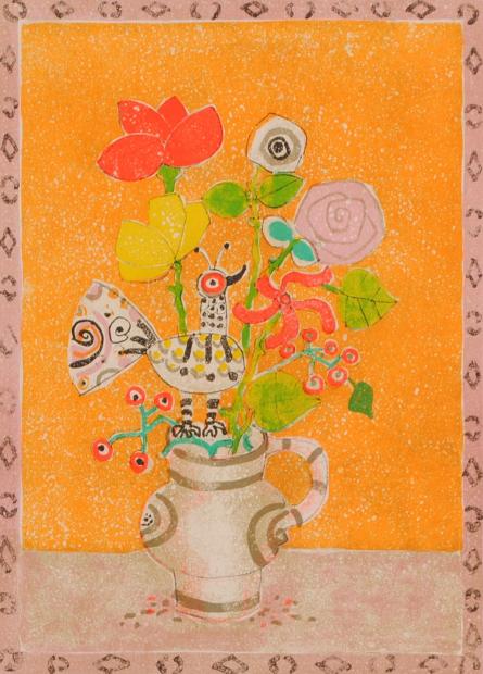 花の絵をリトグラフの版画で制作したポール アイズピリの花の絵 幸福の花束 をご購入