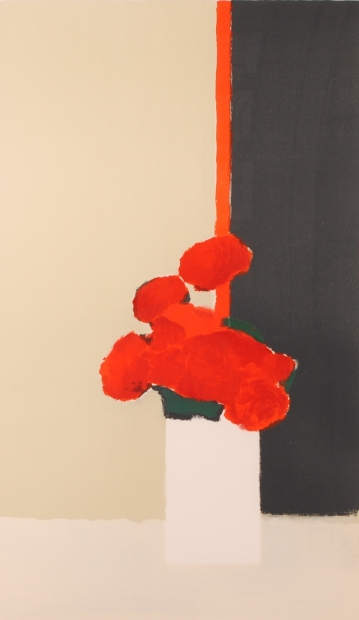 31×23cm作品サイズベルナール・カトラン『赤いピーマンのある静物』リトグラフ【真作保証】 絵画