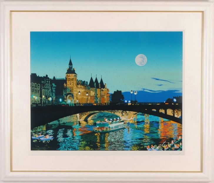 シルクスクリーンの版画でヒロ・ヤマガタが制作したパリの風景画の絵「サン ミッシェル」をご購入
