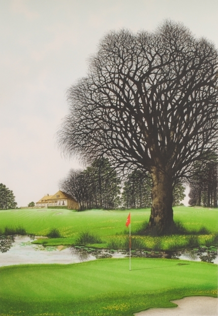 リトグラフの版画でジャック・デペルトが制作したゴルフ場の絵