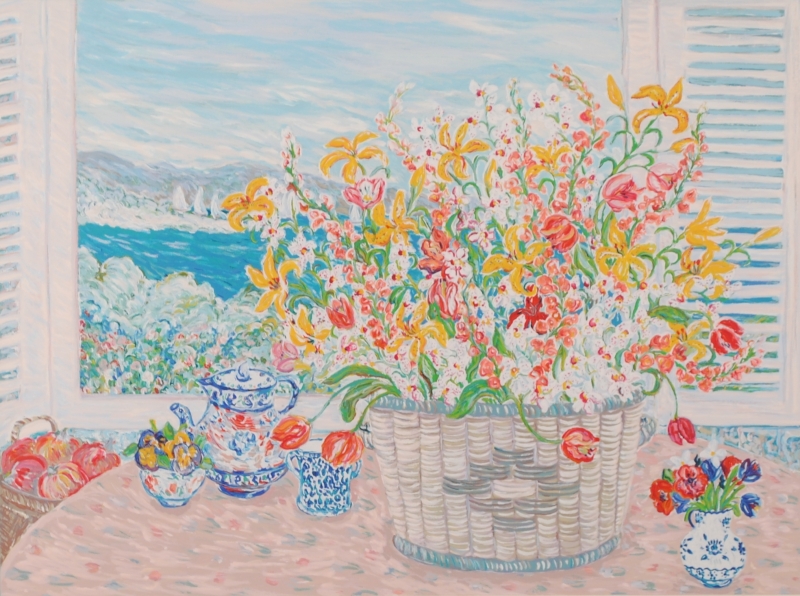 花の絵をシルクスクリーンの版画で制作したレスリー・セイヤーの花の絵 ...