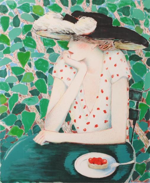 カシニョール リトグラフ 「秋のバラ」人気 作品 絵画