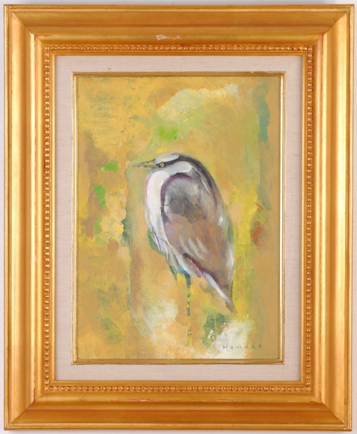 油絵の絵画で浜田弘康が描いた鳥の絵の油絵をご購入