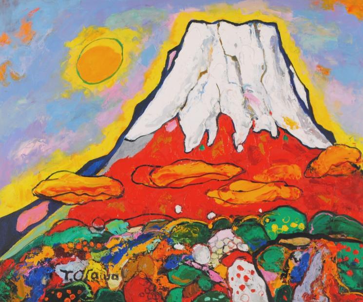 することにしました 赤富士　大沢武士 絵画/タペストリ