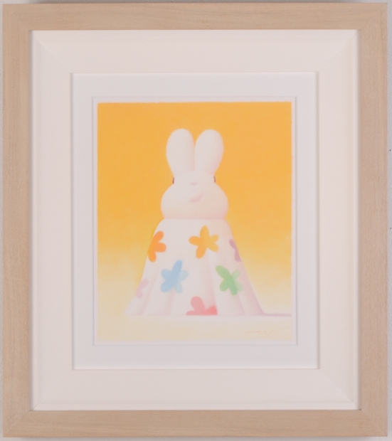 パステル画の絵画で渡辺宏が描いたウサギの絵「お気に入りの 