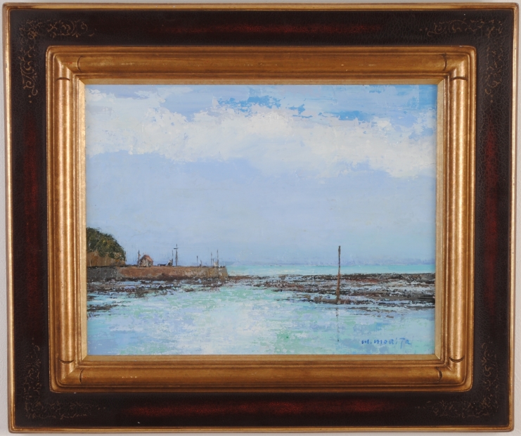 油絵の絵画で森田正孝が描いた海の絵の油絵「潮風」を通販で販売