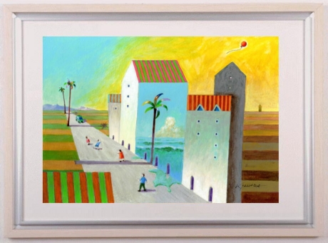 絵画のアクリル画で田原健二が描いた絵「遠い記憶」を通販で販売